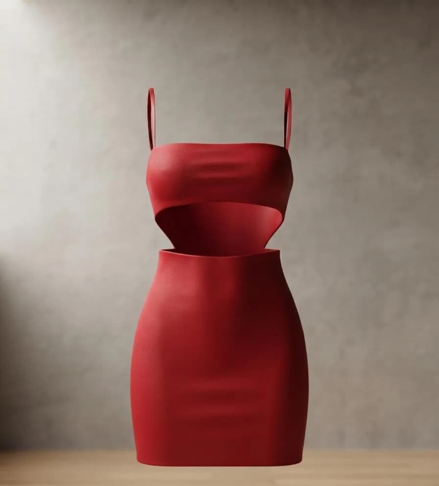 Vestido Rojo Cut-Out con Espalda Abierta - Talle S