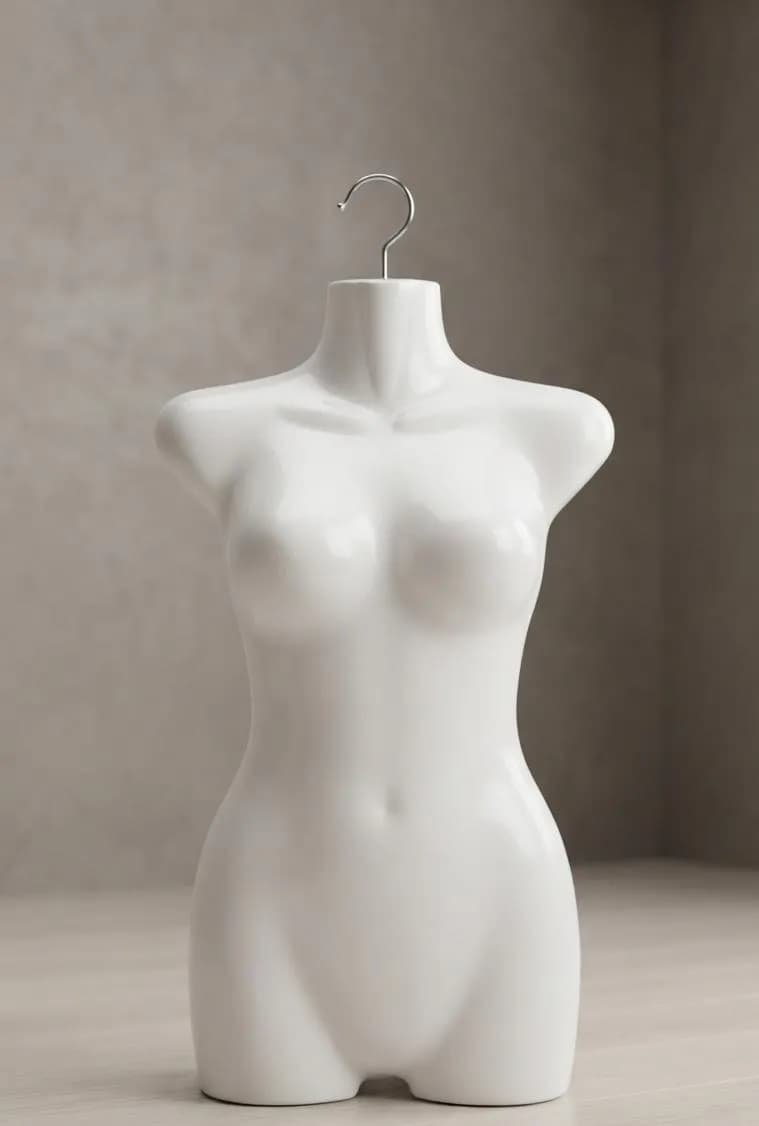 Maniquí de Torso Femenino - Blanco Brillante - Impecable