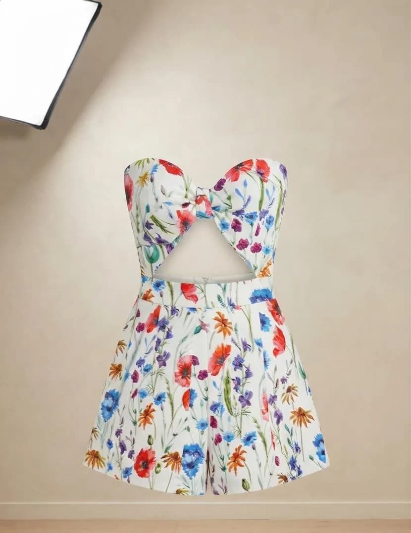 Romper Floral Cut-Out - Talle XS