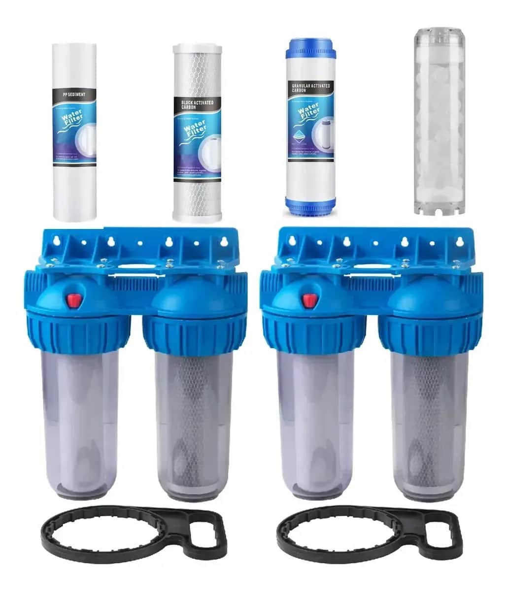 Vaso Porta Filtro De Agua 3/4 X 3/4 Doble + Pp + Gac + Cto 1