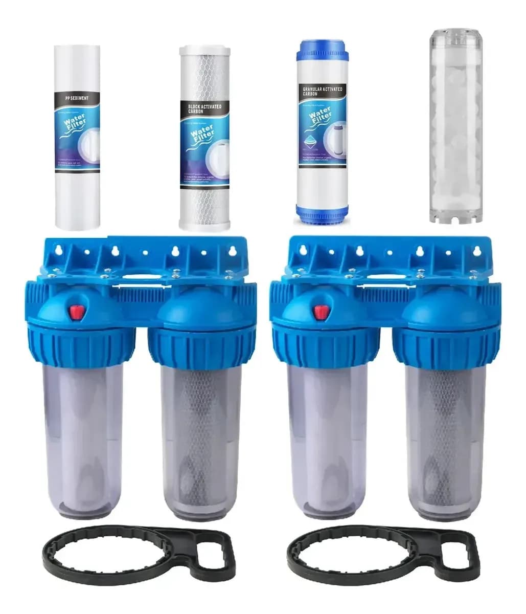 Vaso Porta Filtro De Agua 3/4 X 3/4 Doble + Pp + Gac + Cto 1