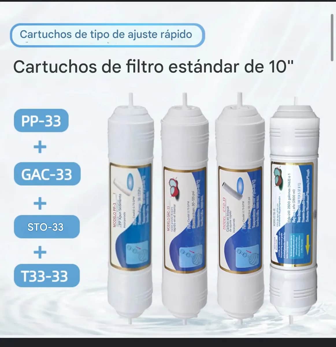 Filtro Agua Bajo Mesada Canilla, Manguera 1/4, Llave De Paso 6
