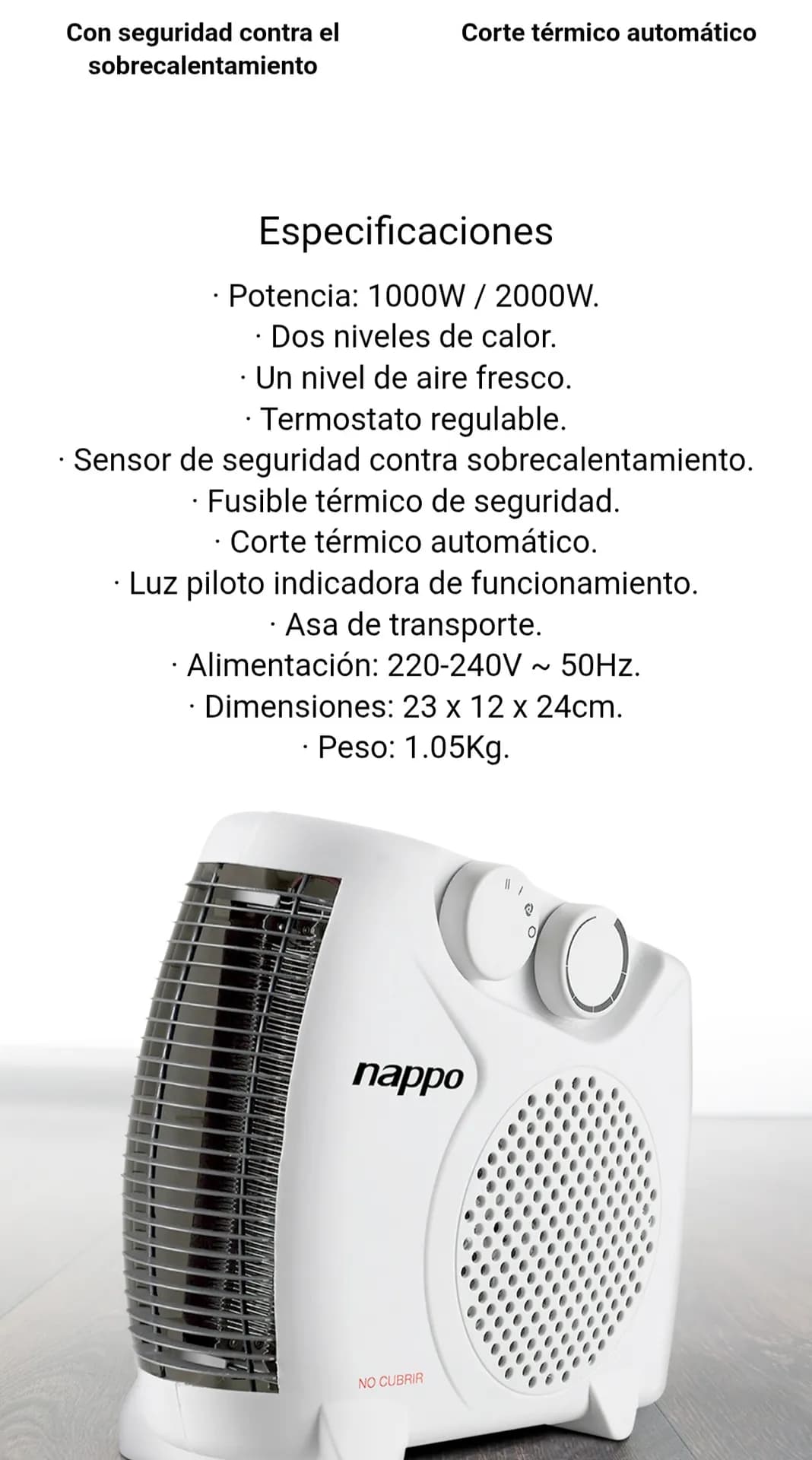 Caloventilador Nappo 2000w 5