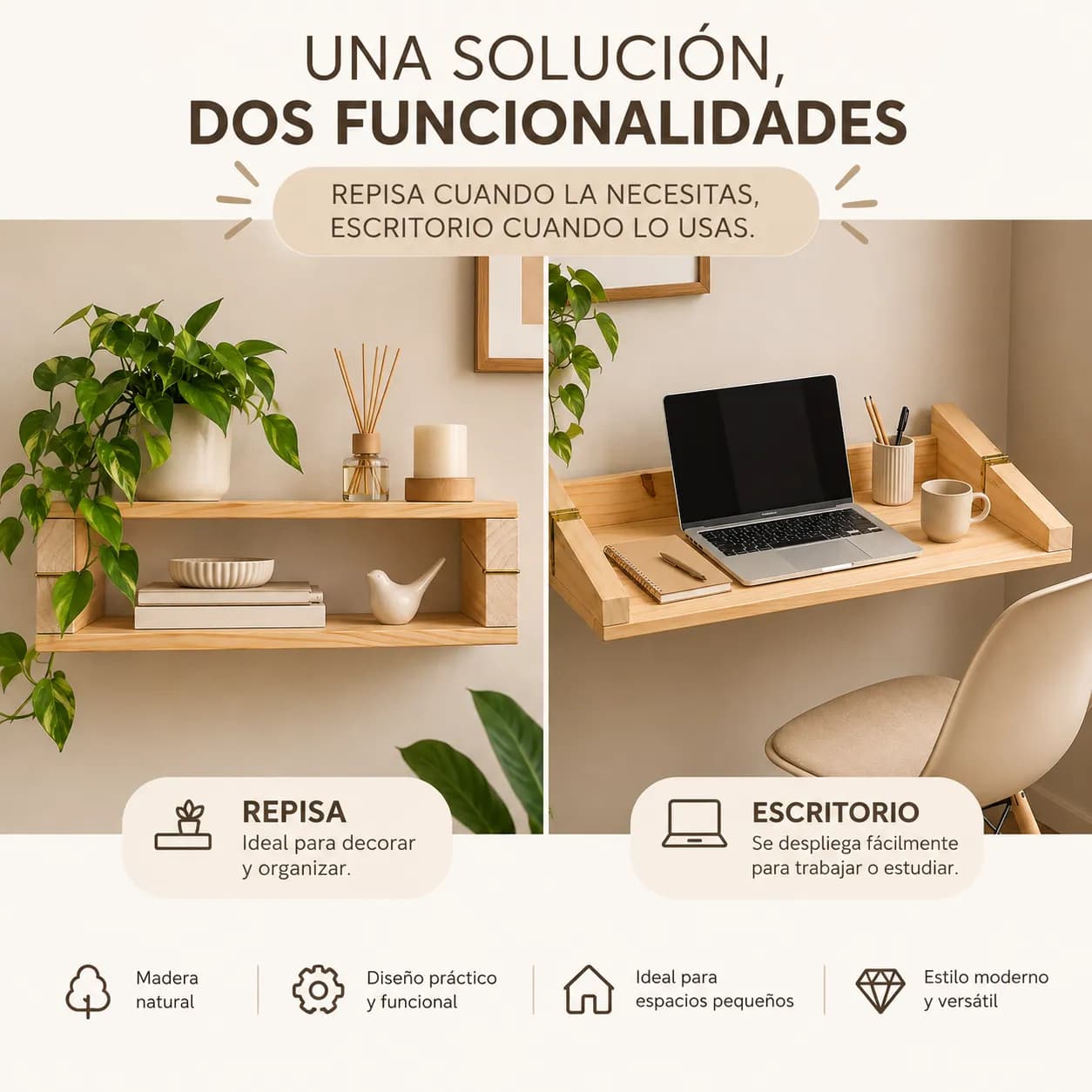 Escritorio y Repisa - 2 EN 1 4