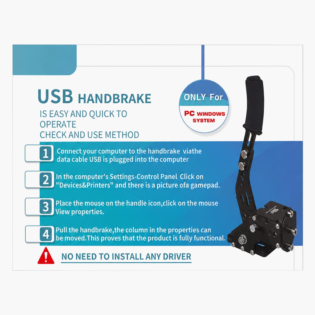 Freno de mano USB Racing Max Speed para PC Windows 4