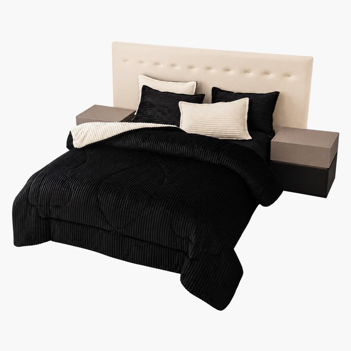 Acolchado reversible de pana Queen 3