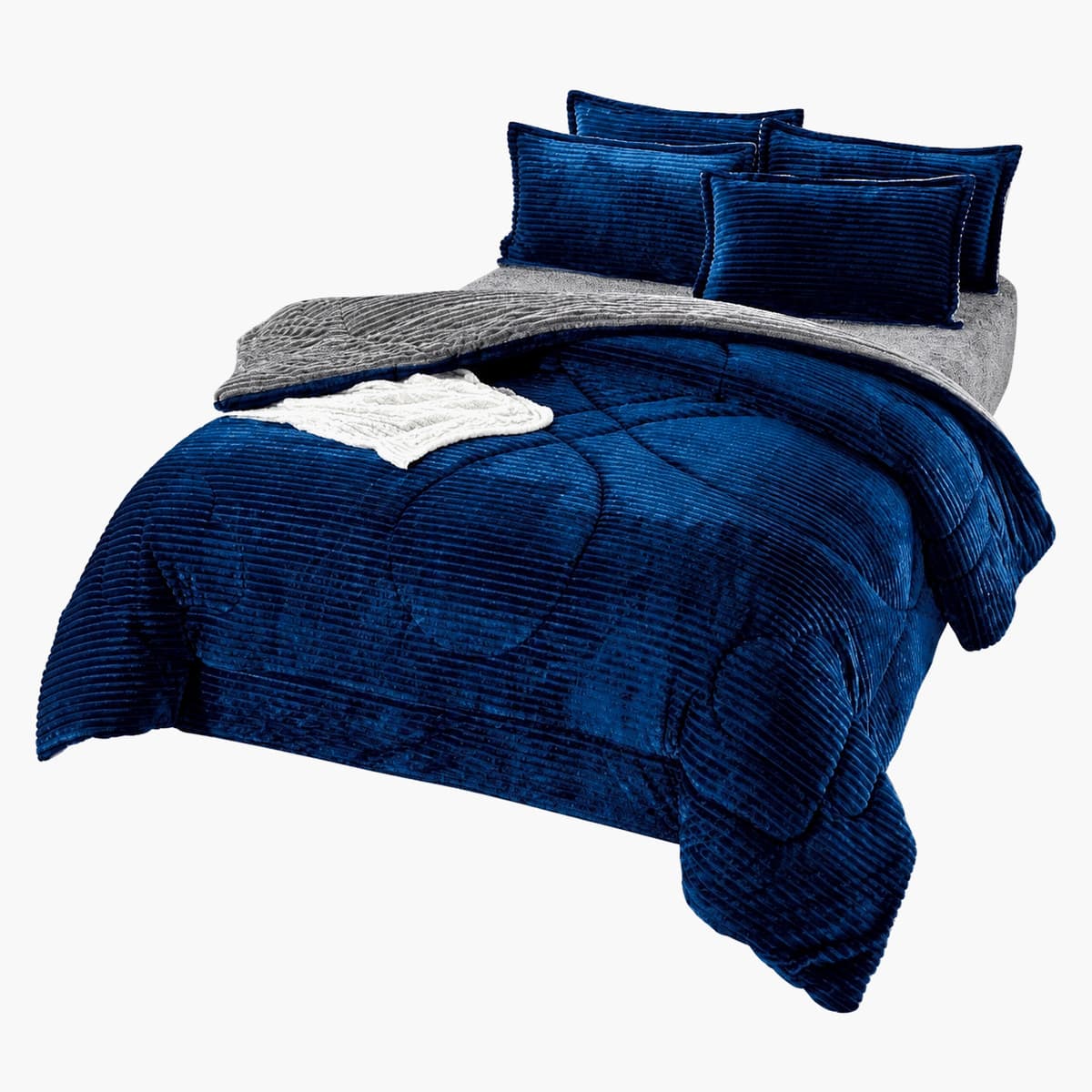 Acolchado reversible de pana Queen 5