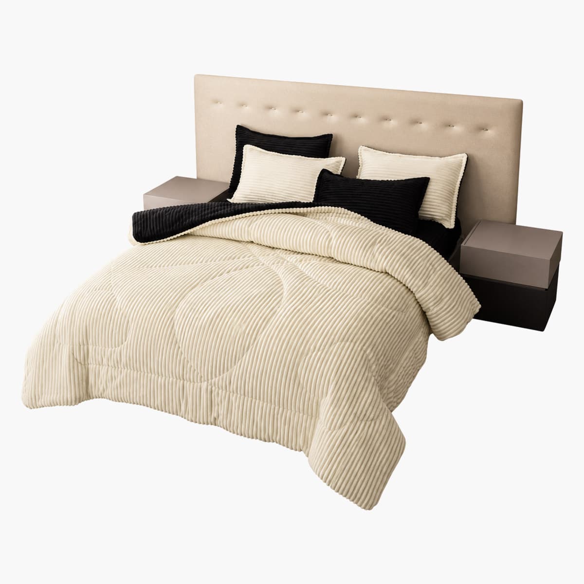 Acolchado reversible de pana Queen 2