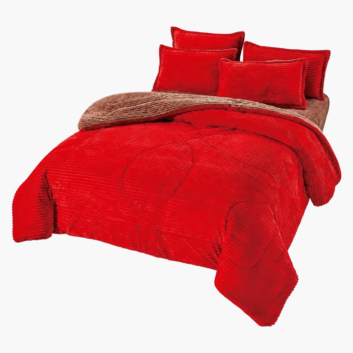 Acolchado reversible de pana Queen 4