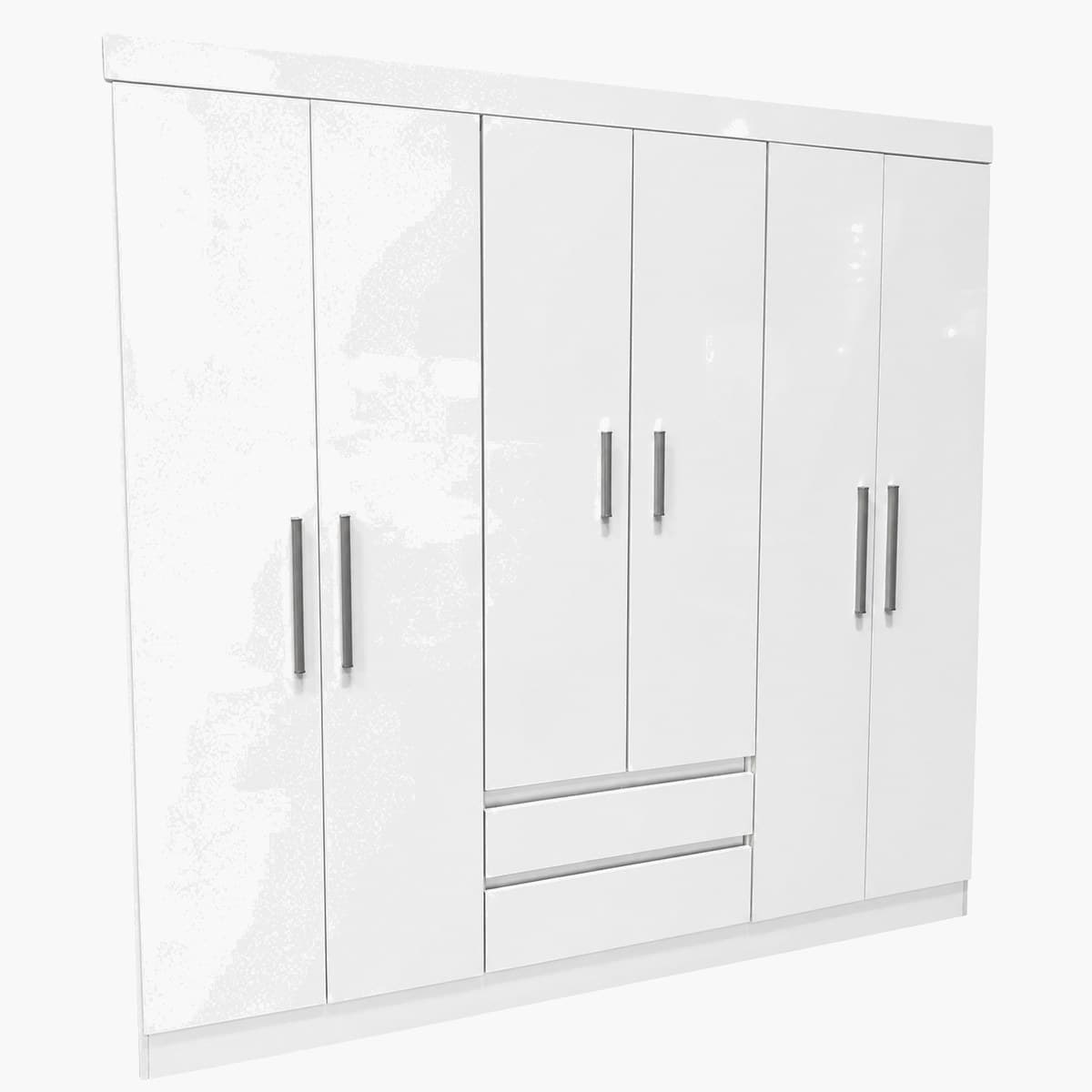 Placard ropero blanco con 6 puertas y 2 cajones 2