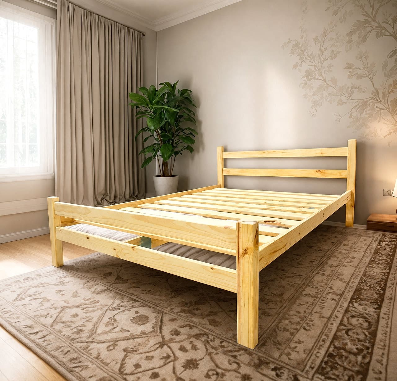 Cama de madera de pino 2 plazas 3