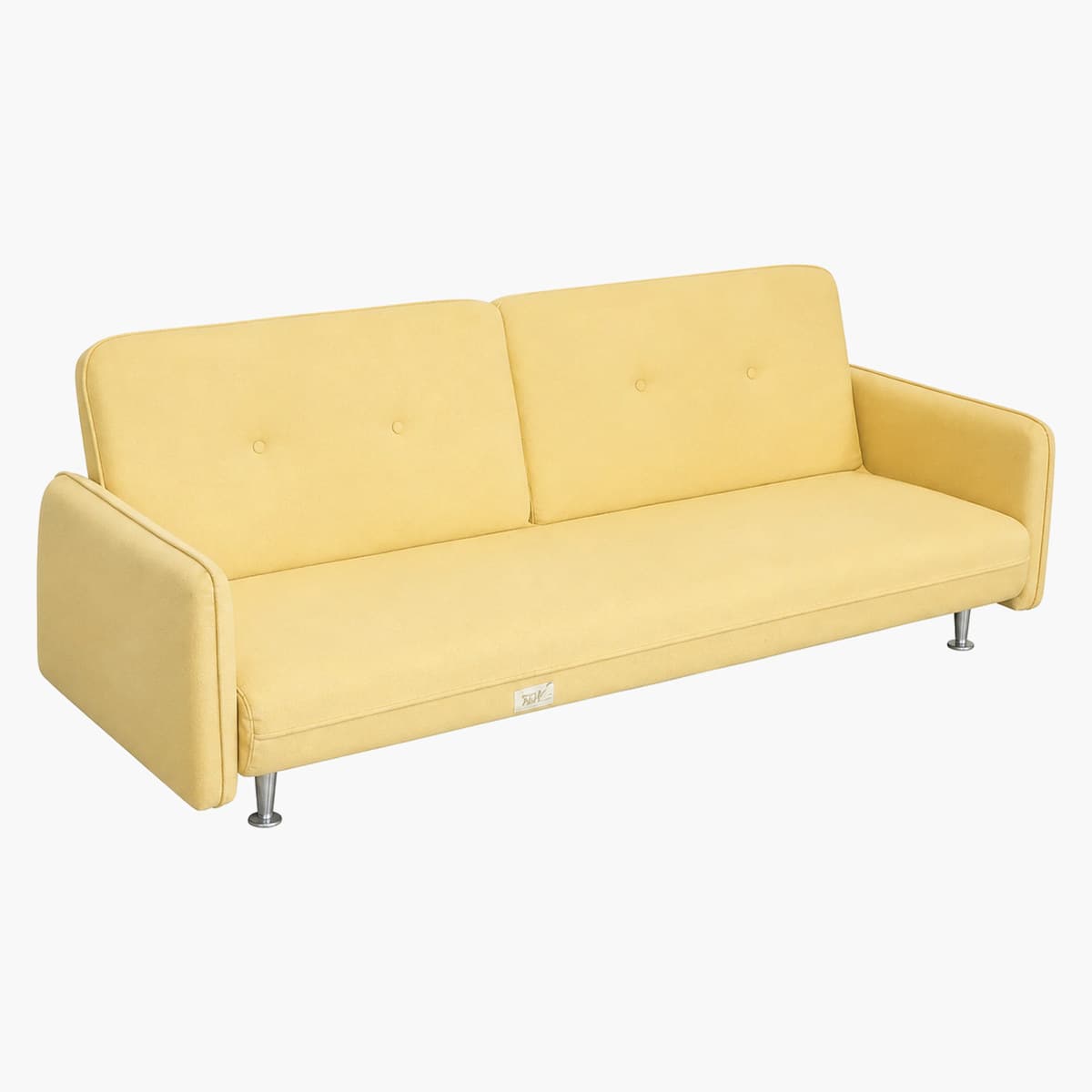 Sofá cama bajo de 2 cuerpos color amarillo 1