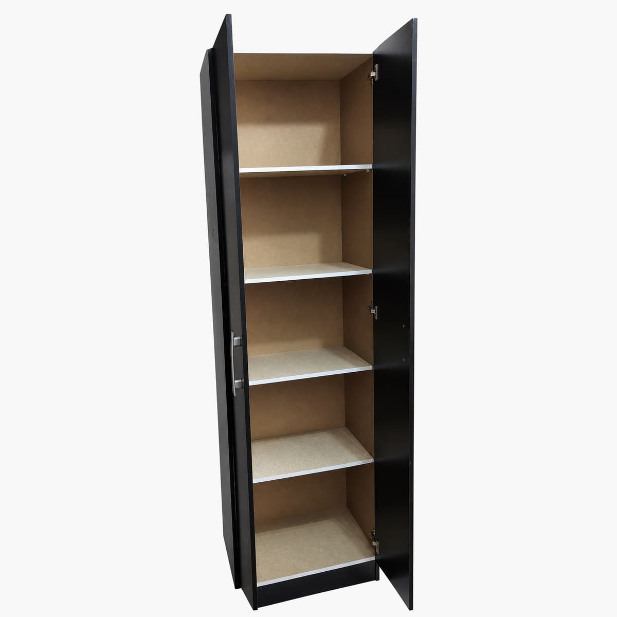 Placard de 2 puertas color negro con estantes 3