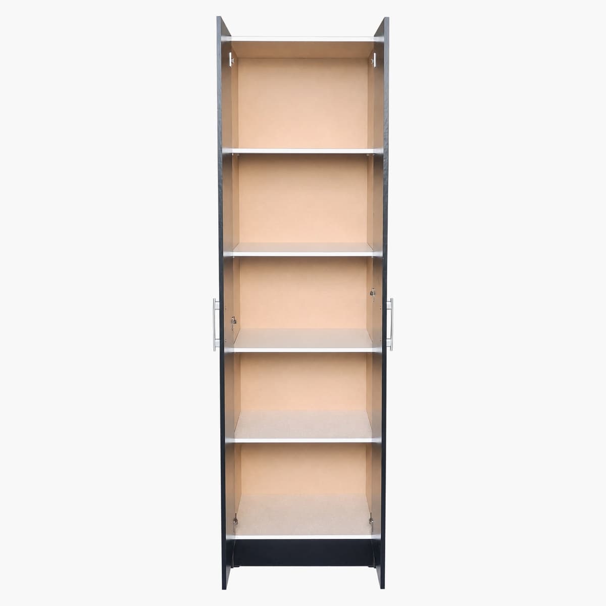 Placard de 2 puertas color negro con estantes 4