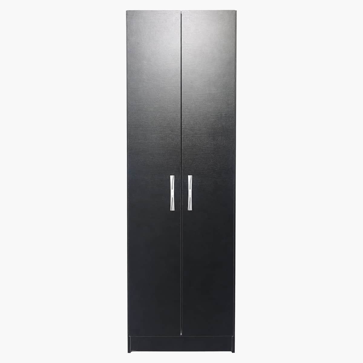 Placard de 2 puertas color negro con estantes 1