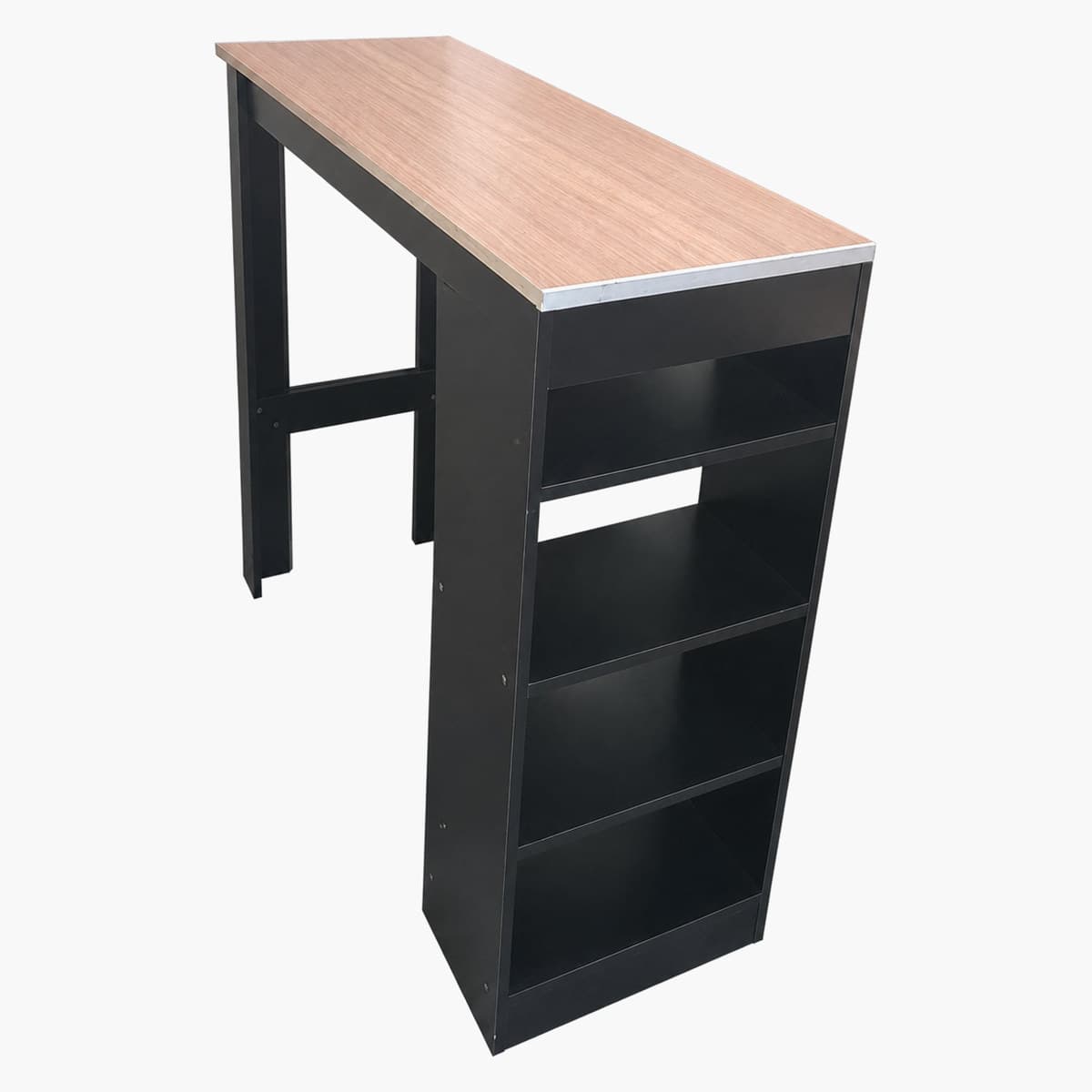 Mesa barra desayunador/escritorio con estantes 1