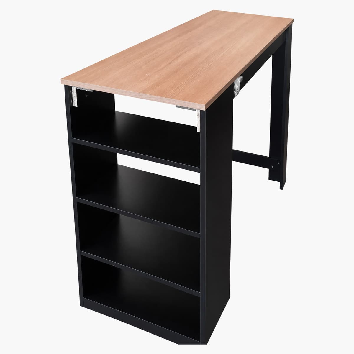 Mesa barra desayunador/escritorio con estantes 3
