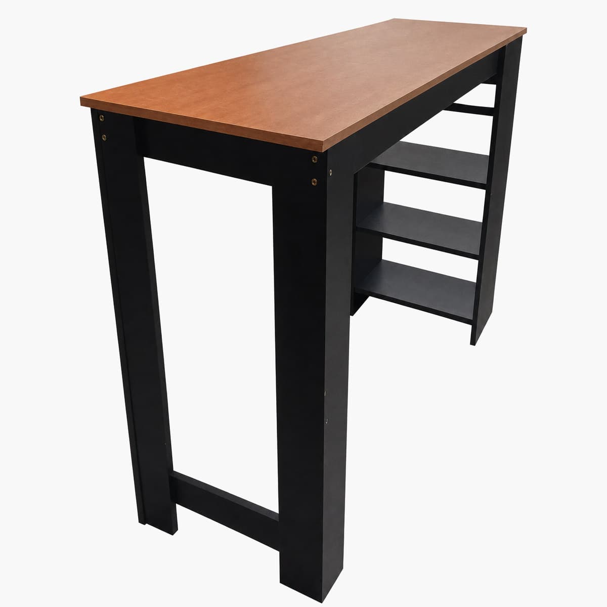 Mesa barra desayunador/escritorio con estantes 2