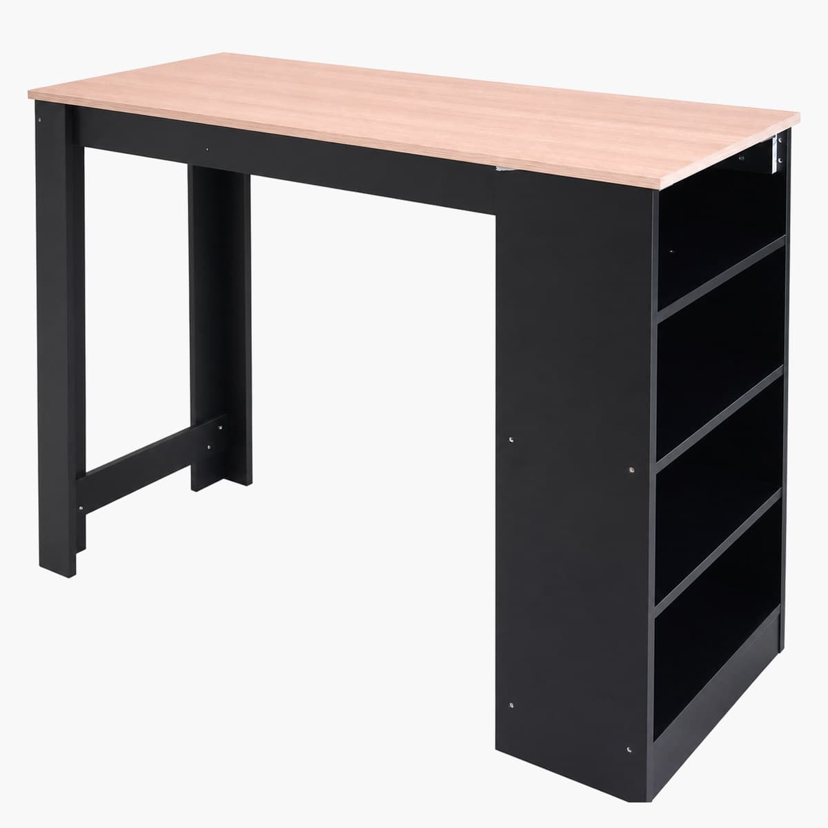 Mesa barra desayunador/escritorio con estantes 5