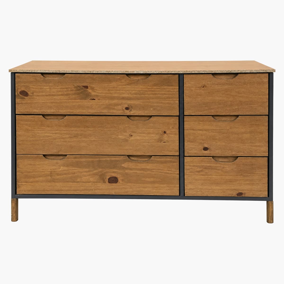 Cómoda de madera y mdf con 6 cajones 1