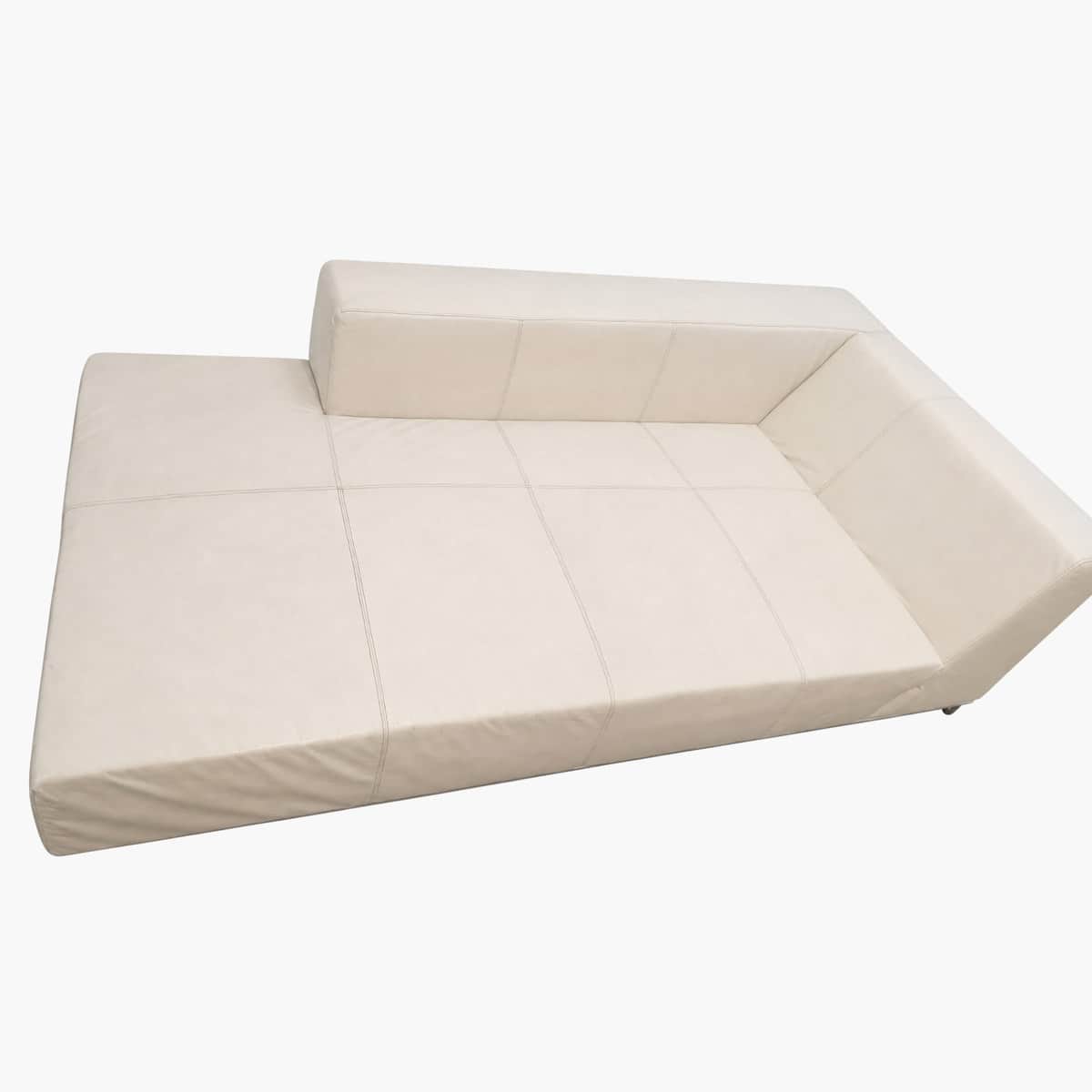 Sofá esquinero de 3 cuerpos color crema 100% cuero 3