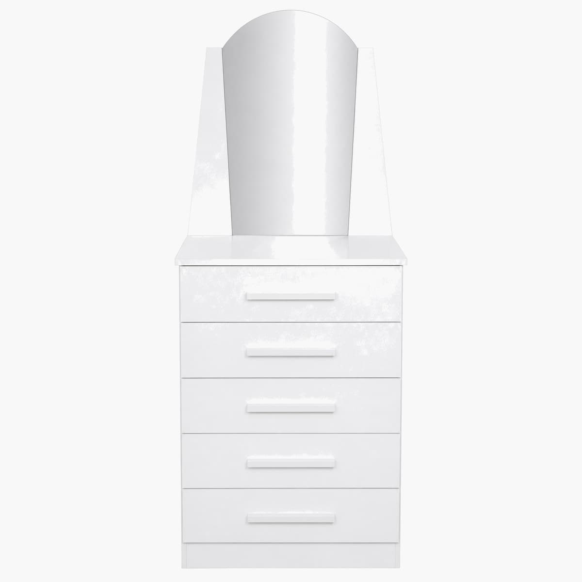 Cómoda con espejo blanca de 5 cajones 2
