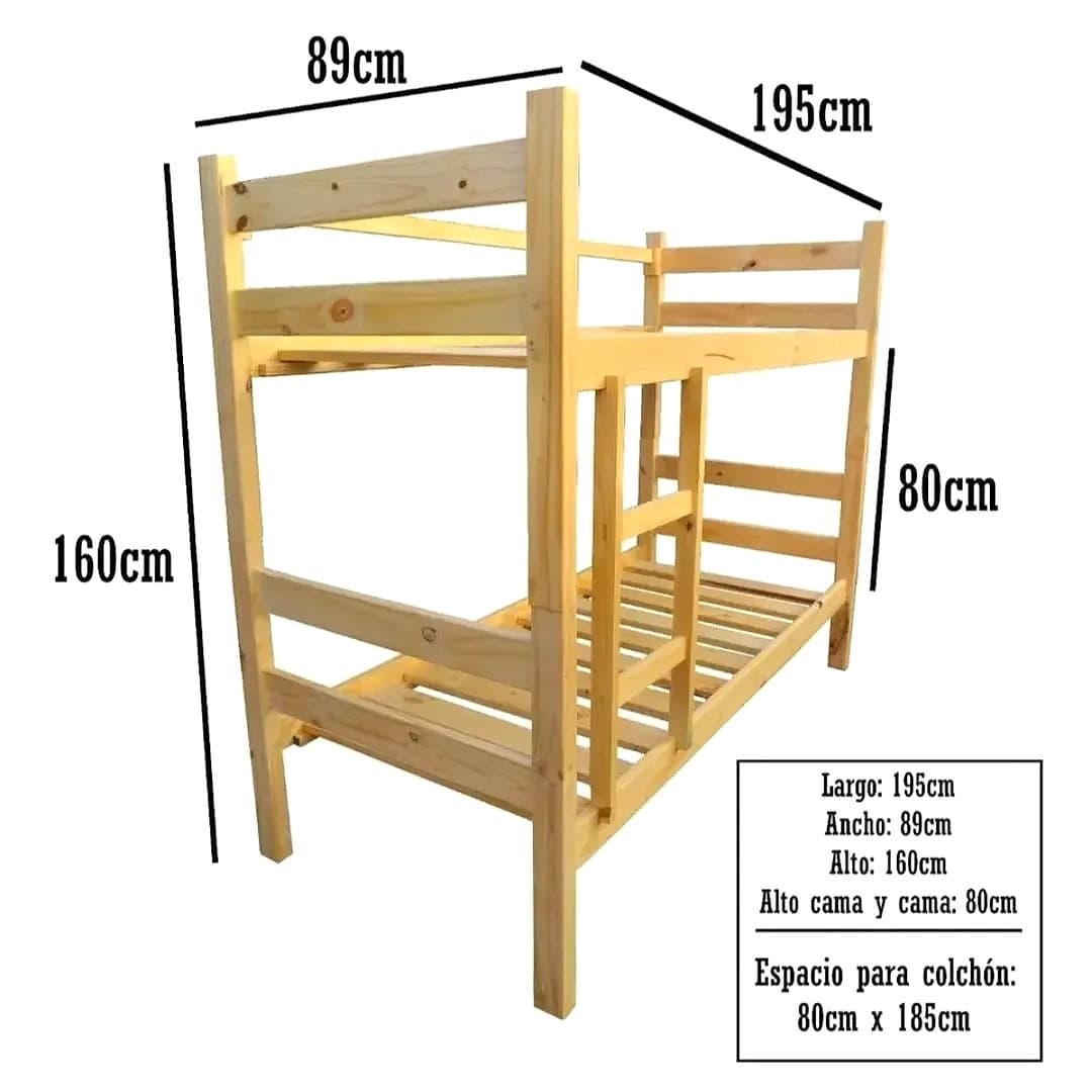 Cama cucheta de madera de pino 1